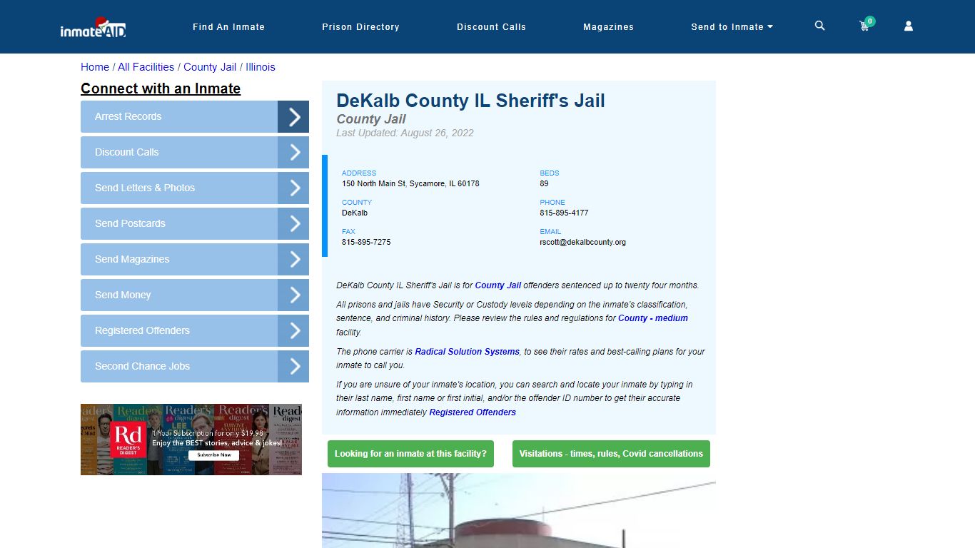 DeKalb County IL Sheriff's Jail - Inmate Locator - Sycamore, IL